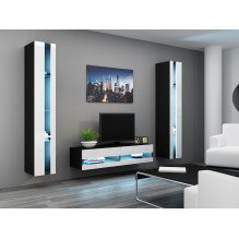 Cama Shelf unit VIGO NEW 180 / 40 / 30 black / white gloss