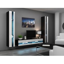 Cama Shelf unit VIGO NEW 180 / 40 / 30 black / white gloss