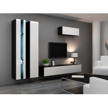 Cama Shelf unit VIGO NEW 180 / 40 / 30 black / white gloss