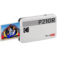 Kodak Mini 2 Retro momentinis nuotraukų spausdintuvas, baltas