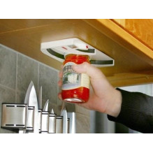 Jar and bottle opener under-cabinet mounted
