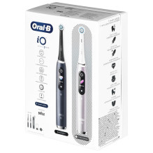 Braun Oral-B iO 9N elektrinis dantų šepetėlių rinkinys DUO BLACK ONYX &amp; ROSE QUARTZ