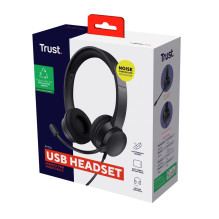 Trust Ayda Headset Wired Head-band Calls / Music USB Type-A Black