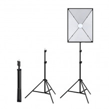 Studijos komplektas Puluz softbox 50x70cm, trikojis, LED lemputė 1 vnt PU5070EU