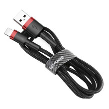 USB Kabelis Baseus &quot;Cafule&quot; juodas / raudonas &quot;Lightning&quot; 200cm