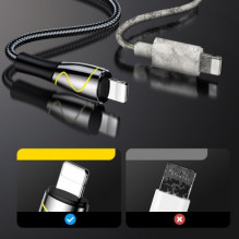 USB Kabelis Joyroom &quot;Mermaid&quot; juodas &quot;Lightning&quot; 120cm