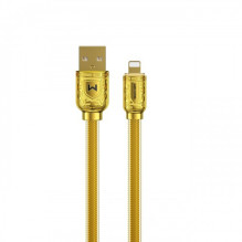 USB Kabelis WK Design &quot;Golden Series&quot; auksinis &quot;Lightning&quot; 100cm (iki 6A)