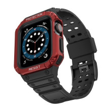 Apyrankė &quot;Strap Band&quot; skirta Apple Watch 42mm / 44mm / 45mm (juodas + raudona)