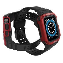Apyrankė &quot;Strap Band&quot; skirta Apple Watch 42mm / 44mm / 45mm (juodas + raudona)