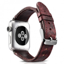 Apyrankė iCarer &quot;Leather Vintage&quot; skirta Apple Watch 38mm / 40mm / 41mm raudona