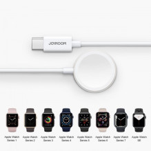 Bevielis įkroviklis Joyroom &quot;S-IW004&quot; baltas 120cm (skirtas Apple Watch)