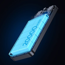 Išorinė baterija Joyroom &quot;T014&quot; juoda 20000mAh (15W / LED ekranas)