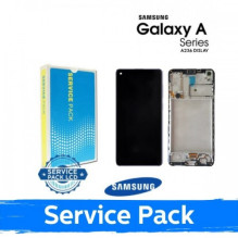 Ekranas skirtas Samsung A236 A23 5G juodas su rėmeliu (Service Pack)