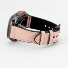 Connect Watch 38 / 40 / 41mm Silikoninis odinis dirželis (132 mm M / L) Rožinis smėlio spalvos