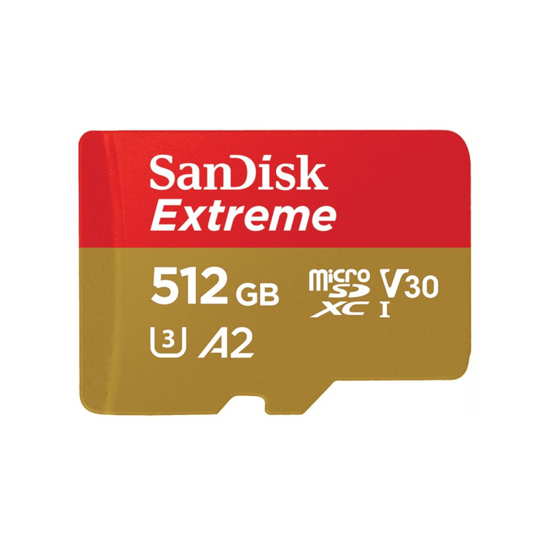 SanDisk Extreme 512 GB MicroSDHC UHS-I 10 klasė