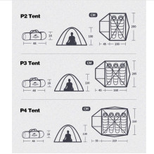 Naturehike tent P-series 3 UV NH18Z033-P-Forest green