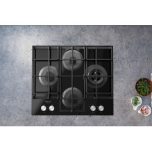 Hotpoint HAGS 62F / BK Black Built-in 59 cm Gas 4 zone(s)