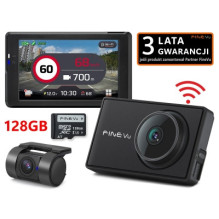 Finevu gx7000 wifi vaizdo registratorius - qhd+fhd registratorius gps radarai, 128gb kortelė