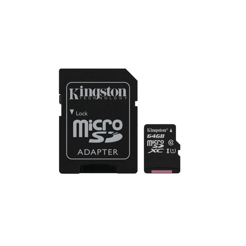 Memory card Kingston Canvas Select Plus MicroSD 64GB (class10 UHS-I 100MB / S) + SD Adapter