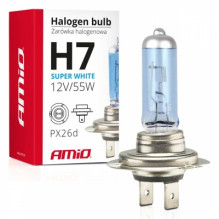 halogen bulb h7 12v 55w uv filter (e4) super white amio-01157