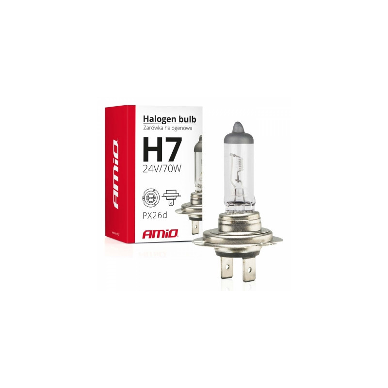 halogen bulb h7 24v 70w uv filter (e4) amio-01252
