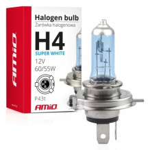 halogen bulb h4 12v 60/ 55w uv filter (e4) super white amio-01269