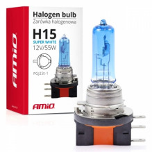 halogen bulb h15 12v 55w super white amio-01492