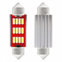 LED bulbs canbus 4014 12smd festoon c5w c10w c3w 41mm white 12v 24v amio-01291