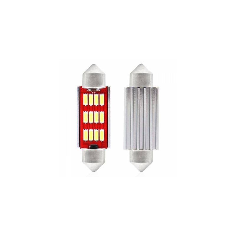 LED bulbs canbus 4014 12smd festoon c5w c10w c3w 41mm white 12v 24v amio-01291