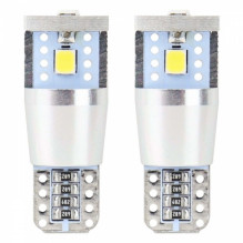 LED lemputės canbus 3smd 2835 t10e w5w alu white 12v 24v amio-01637