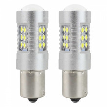 LED bulbs canbus 3030 24smd ba15s p21w white 12v 24v amio-01445