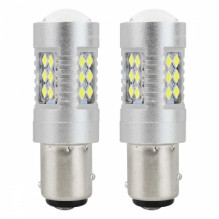 LED bulbs canbus 3030 24smd 1157 bay15d p21/ 5w white 12v 24v amio-01438