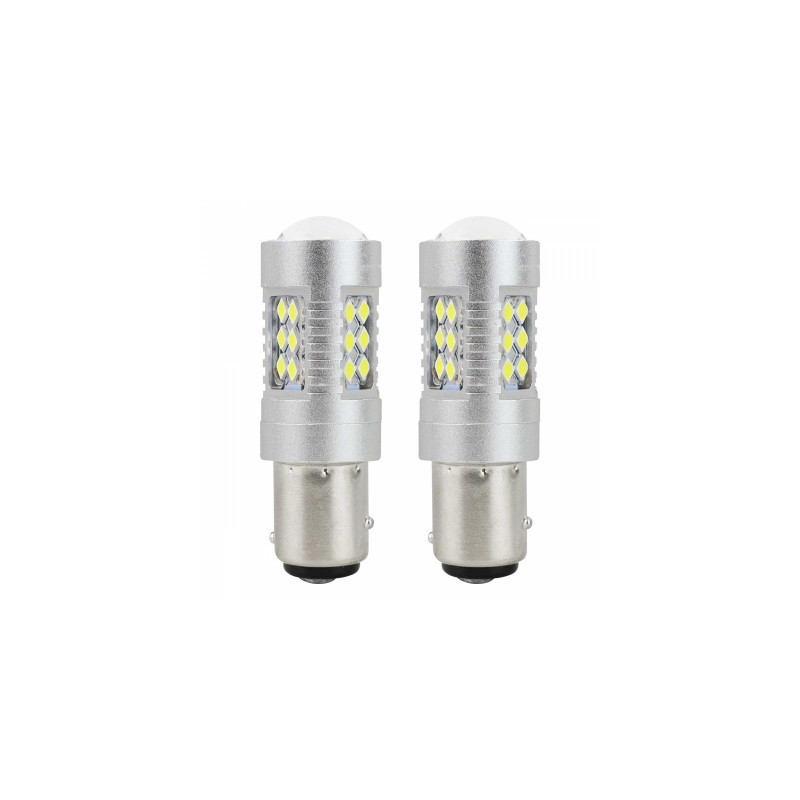 żarówki led canbus 3030 24smd 1157 bay15d p21/ 5w baltas 12v 24v amio-01438