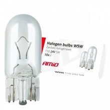 halogen bulbs w5w t10 5w w2.1x9.5d 24v 10 pcs. (e8) amio-01002