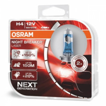 Halogeninės lemputės Osram H4 12V 60/ 55W P43T Night Breaker Laser +150% / 2 vnt/ 