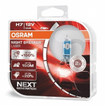 Halogeninės lemputės Osram H7 12V 55W PX26D Night Breaker Laser +150% / 2vnt/ 