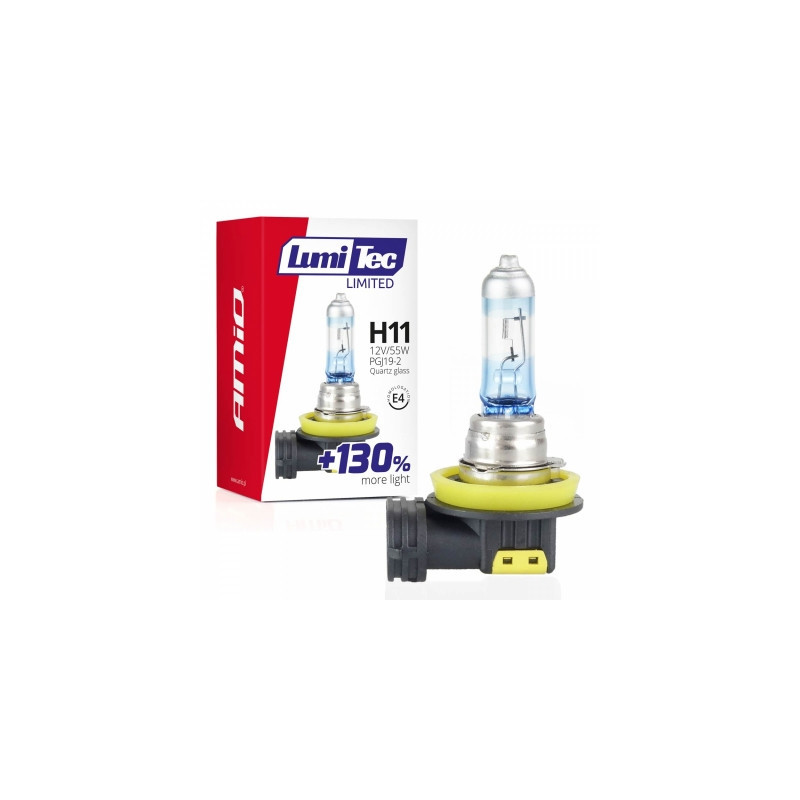 halogeninė lemputė h11 12v 55w lumitec ribota +130% amio-02134