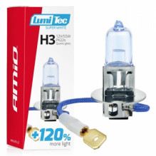 halogeninė lemputė h3 12v 55w lumitec super balta +120% amio-02136