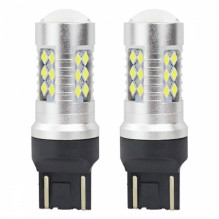 żarówki led canbus 3030 24smd t20 7443 w21/ 5w white 12v 24v amio-02126