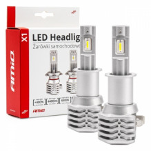 LED automobilių lemputės x1 serija h3 6500k canbus amio-02964