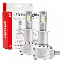 LED automobilių lempučių serija x2 h3 6500k canbus amio-02971