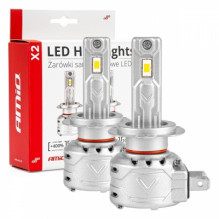 led car bulbs x2 series h7 h18 6500k canbus amio-02973