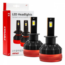 LED automobilių lemputės x3 serijos h3 6500k canbus amio-02978