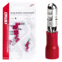 Insulated male round cylindrical connectors 4mm 0.5-1.5mm2 10a 10 pcs. amio-03071