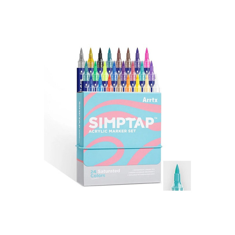 Acrylic Marker Pens ARRTX Simptap, 24 Colours