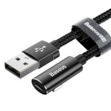 USB kabelis Baseus &quot;Rythm&quot; juodas &quot;Lightning&quot; 120cm / 90'' laipsnių + &quot;Lightning&quot; išėjimas