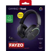 „Trust GXT 491 Fayzo“ ausinės laidinės ir belaidės žaidimų ausinės su C tipo USB „Bluetooth“ juoda