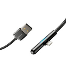 USB kabelis Baseus &quot;Iridescent&quot; juodas &quot;Lightning&quot; 100cm / 90'' laipsniu