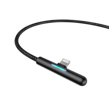 USB kabelis Baseus &quot;Iridescent&quot; juodas &quot;Lightning&quot; 100cm / 90'' laipsniu
