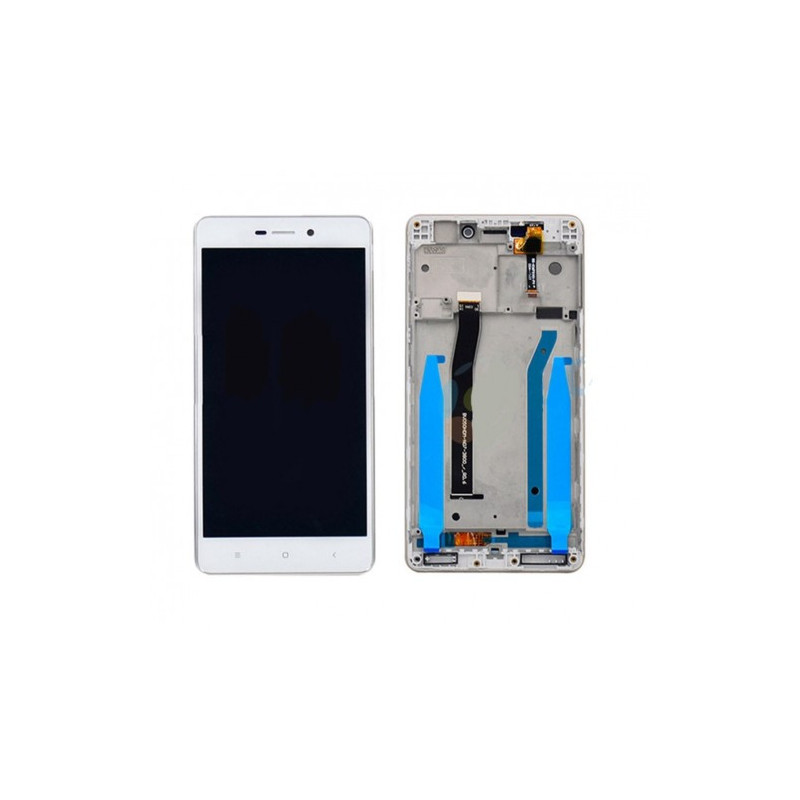 Ekranas skirtas Xiaomi Redmi 3 / 3S baltas su rėmeliu HQ